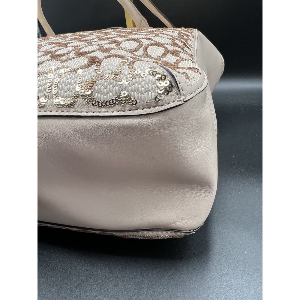 NWT COACH 26432 Champagne Sequin Leather Tote Handbag Purse Gold Blair Pop Sig - Picture 7 of 12
